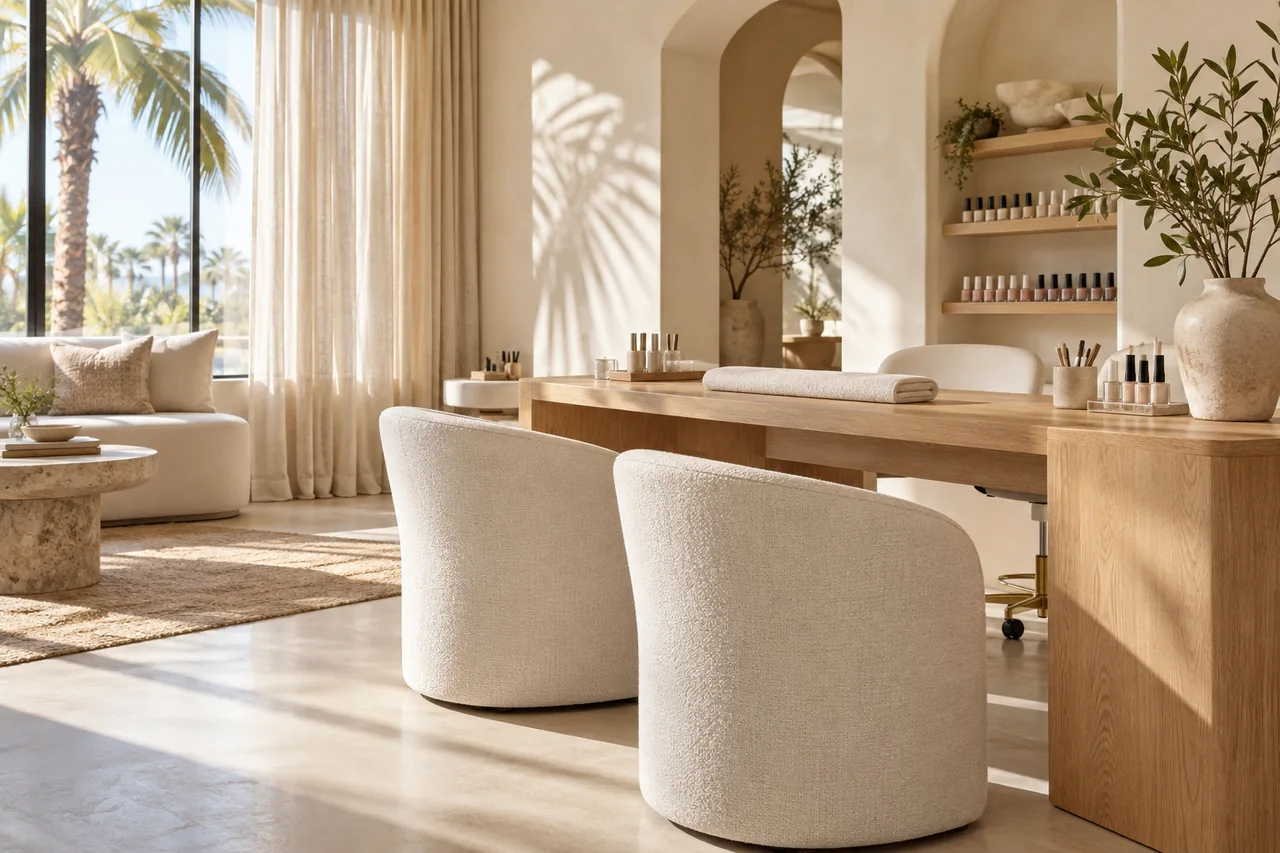 Illustrative sunlit coastal studio